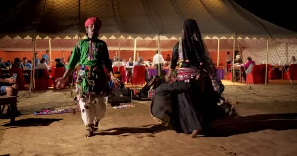 Пушкар Индия Ноября 2019 Индийская Танцовщица Кальбелии Традиционные Племенные Танцы — стоковое видео