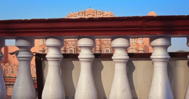 Jaipur Índia Novembro 2019 Famoso Marco Hawa Mahal Palácio Ventos — Vídeo de Stock