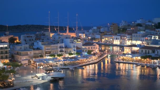 Agios Nokolaos Griekenland Mei 2019 Prachtige Stad Agios Nikolaos Aan — Stockvideo
