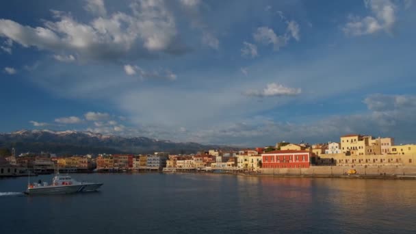 Chania Grecia Maggio 2019 Barca Guardia Costiera Che Mare Nel — Video Stock