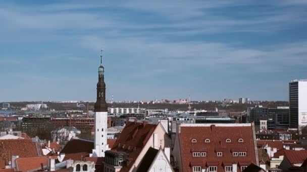 Tallinn Estonia Maggio 2019 Veduta Aerea Della Città Vecchia Medievale — Video Stock