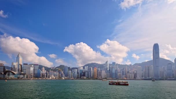 Hongkong Kina Maj 2018 Hongkong Skyline Stadsbild Centrum Skyskrapor Över — Stockvideo