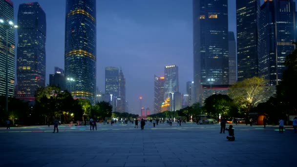 Guangzhou China Kwiecień 2018 Kanton Panorama Miasta Flower City Square — Wideo stockowe