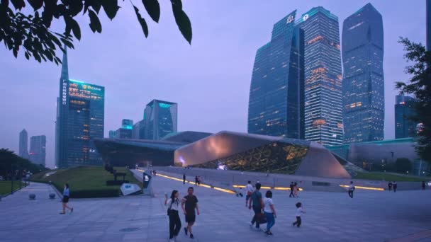 Guangzhou China Abril 2018 Guangzhou Opera House Projetada Pelo Famoso — Vídeo de Stock