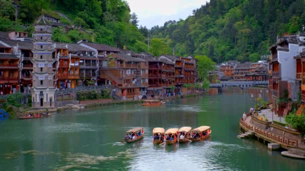 Fenghuang China April 2018 Chinese Toeristische Attractie Bestemming Feng Huang — Stockvideo