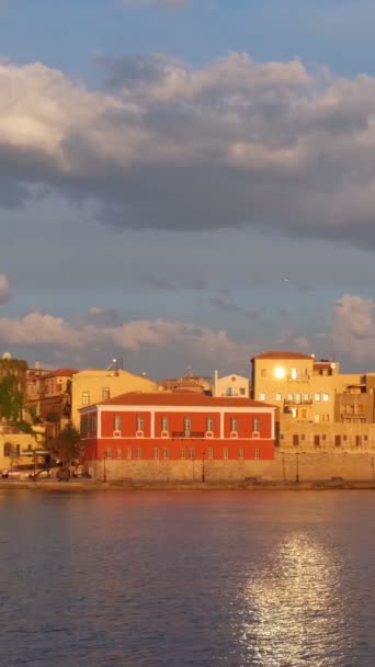 Vieux Port Pittoresque Canée Est Des Points Repère Des Destinations — Video