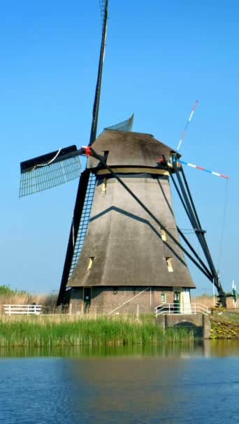 Pays Bas Village Rural Vue Panoramique Moulins Vent Célèbre Site — Video