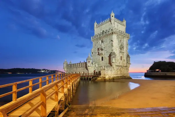 Белемская Башня Башня Святого Винсента Известная Туристическая Достопримечательность Лиссабона Туристическая Лицензионные Стоковые Изображения