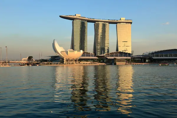 Singapore May 2011 Marina Bay Sands Complex Sunset May 2011 Stock Picture