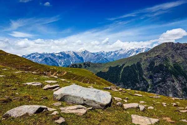 Reizen Himalaya Achtergrond Boven Kullu Valley Himachal Pradesh India Valley Stockfoto