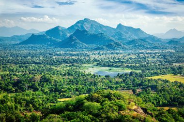Sri Lankalı manzara - görünümü form Sigiriya kaya, Sri Lanka,