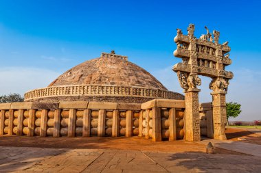büyük stupa - antik Budist anıt. Sanchi, madhya pradesh, Hindistan