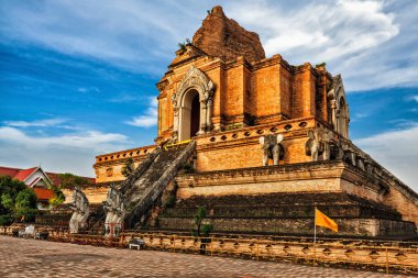 Budist tapınağı wat chedi luang. Chiang mai, Tayland