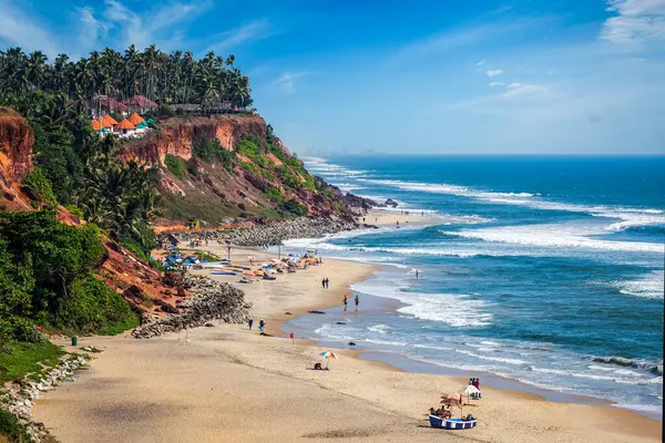 stock image One of India finest beaches - Varkala beach, Kerala, India