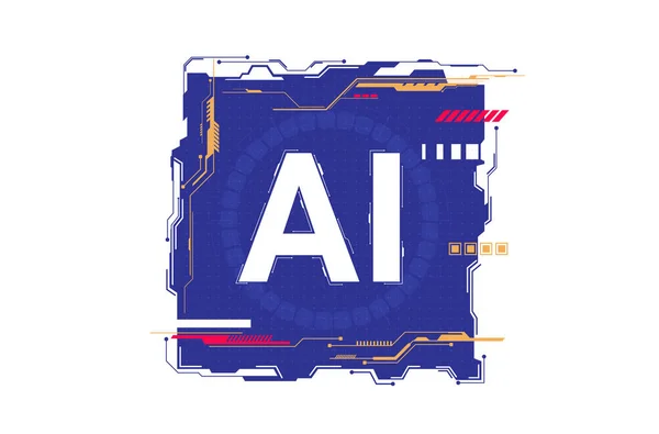 人工智能技术的背景 人工智能产生的艺术创作横幅概念在数字故障的风格 高科技海报上的文字位置 未来主义设计元素 矢量头10 — 图库矢量图片