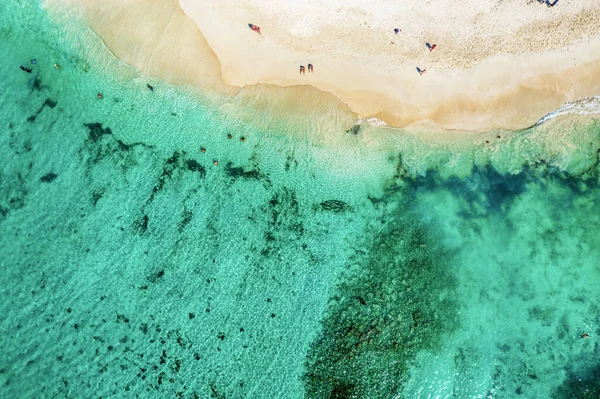 Beautiful Caribbean Beach Dominican Republic Aerial Abstract View Tropical Idyllic — Stock Photo, Image