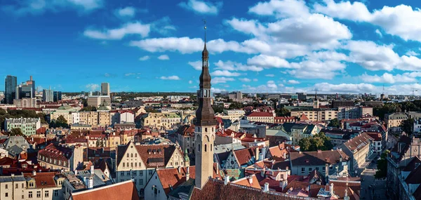 Aerial View Tallinn Old Town Panoramic View Center Part Capital — Stock Photo, Image