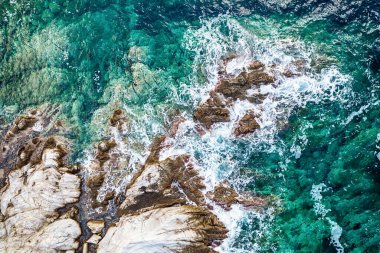 Halkidiki, Sitonia Above, Yunanistan 'dan. Yaz tatili geçmişi. Taşlı soyut manzara