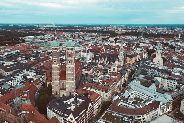 Célèbre Frauenkirche Munich Allemagne Vue Haut Vers Célèbre Destination Touristique — Photo