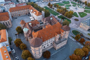 Old castle in Stuttgart, the capital of Baden-Wurttemberg, Germany. View from above with the town buildings clipart