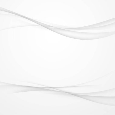 Yumuşak şeffaf soyut bükümlü gri çizgiler ışık eğrisi arkaplan üzerinde sınırdır. Vektör illüstrasyonu