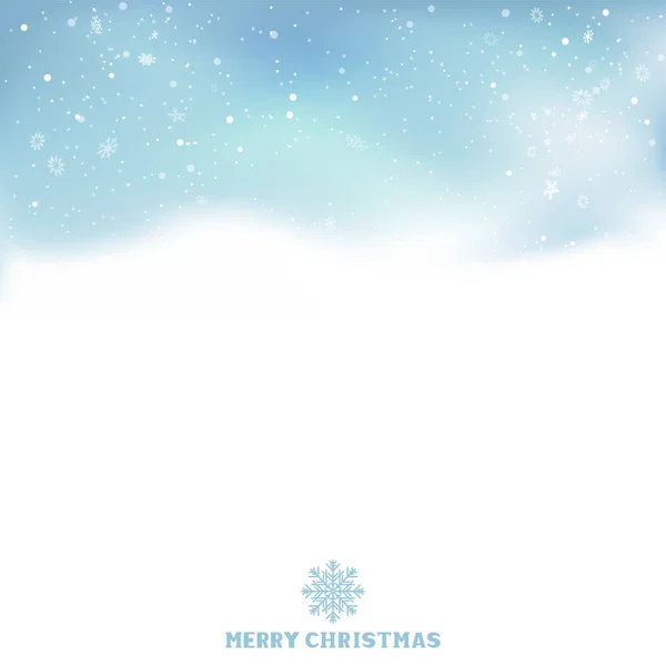 Рождественский Зимний Снег Искушает Зимний Праздник Украшения Синий Белый Фон — стоковый вектор