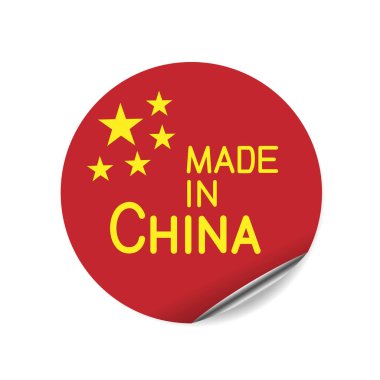 Beyaz arka planda izole edilmiş gölgesi olan işaret şablonundan yapılmış Çin ülkesi. Ülke rozet etiketi etiketi sembolleri kolleksiyon.