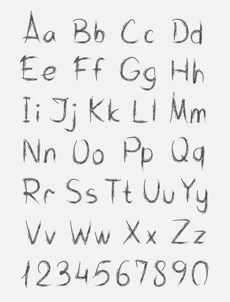 Тонкий Брудний Шрифт Сірому Фоні Abc Vector Hand Typeset Symbol — стоковий вектор