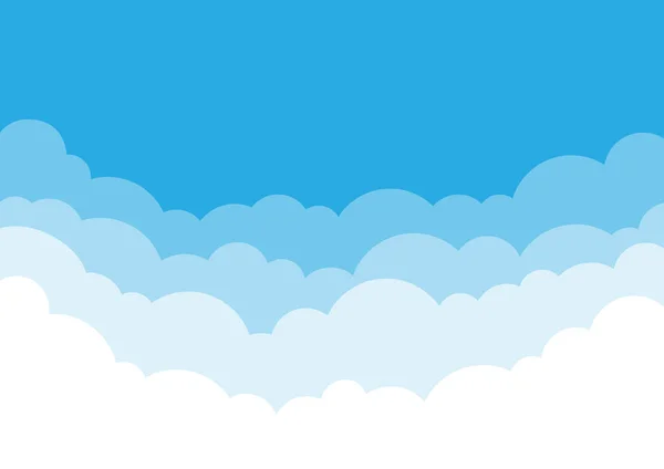 Papel Dibujos Animados Estilo Cielo Fondo Cuenta Con Suaves Nubes — Vector de stock