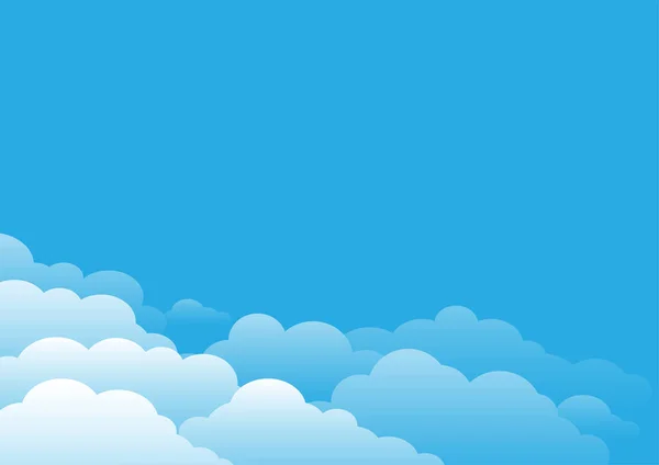 Papier Kreskówkowy Styl Tło Nieba Oferuje Miękkie Pastelowe Chmury Rogu — Wektor stockowy