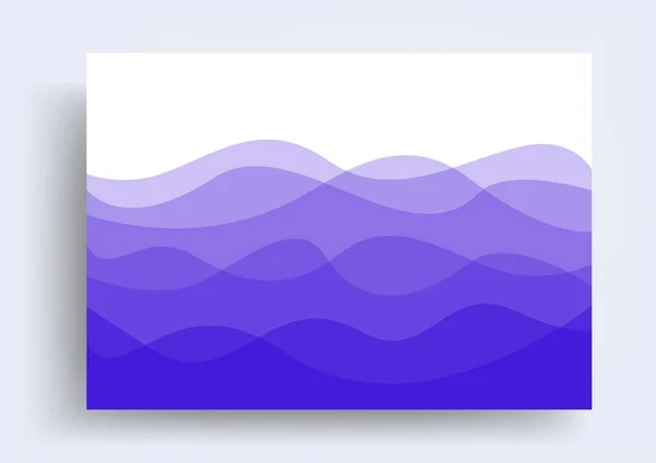 Abstraktní Přírodní Fialové Vlny Karty Pozadí Modrá Vlna Vodní Prapor — Stockový vektor