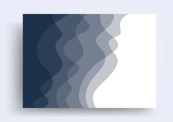 Abstraktní Černé Vlny Karty Pozadí Tmavý Barevný Banner Design Pozadí — Stockový vektor