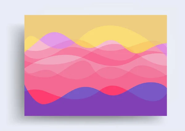 Abstrakt Flerfärgad Vågor Kort Bakgrund Färg Våg Sommar Strand Banner — Stock vektor