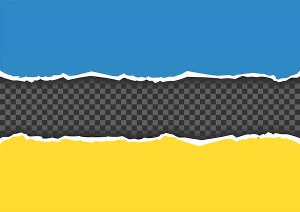 Pray Ukraine Torn Paper Flag Template Backdrop Realistic Dark Empty — Stock Vector