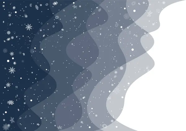 내리고 구름이있는 크리스마스 어두운 Snowfall 파란색 계절의 — 스톡 벡터