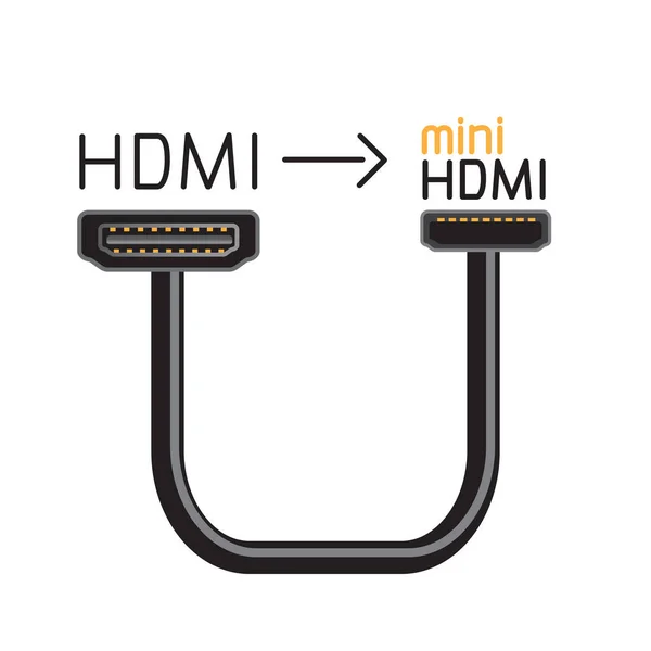 Cavo Interfaccia Hardware Hdmi Minihdmi Apparecchiatura Del Connettore Del Dispositivo — Vettoriale Stock