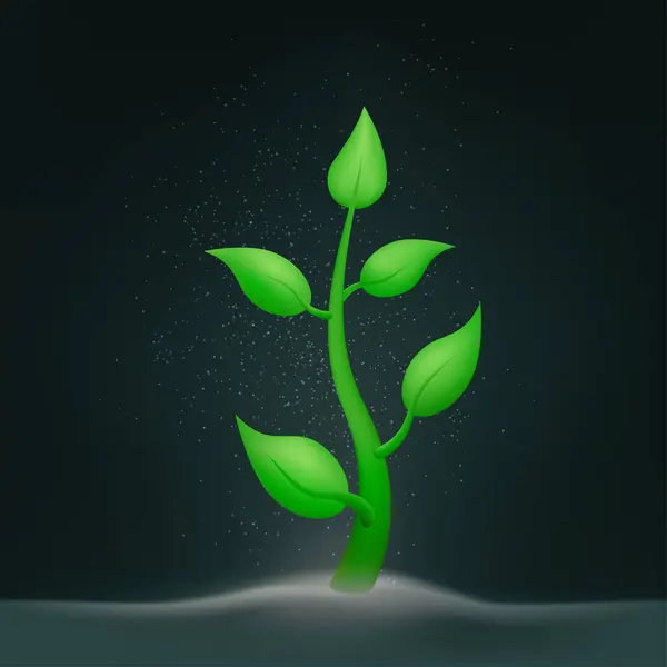 Gröna Plantor Groddar Mörk Bakgrund Kärnor Växer Mörker Vårjordbrukarnas Tid — Stock vektor