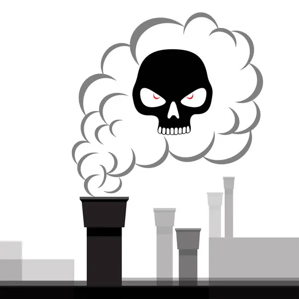 Föroreningar Orsakade Utsläpp Från Fabriksledningar Naturekologi Förorening Illustration Smutsig Industriell — Stock vektor