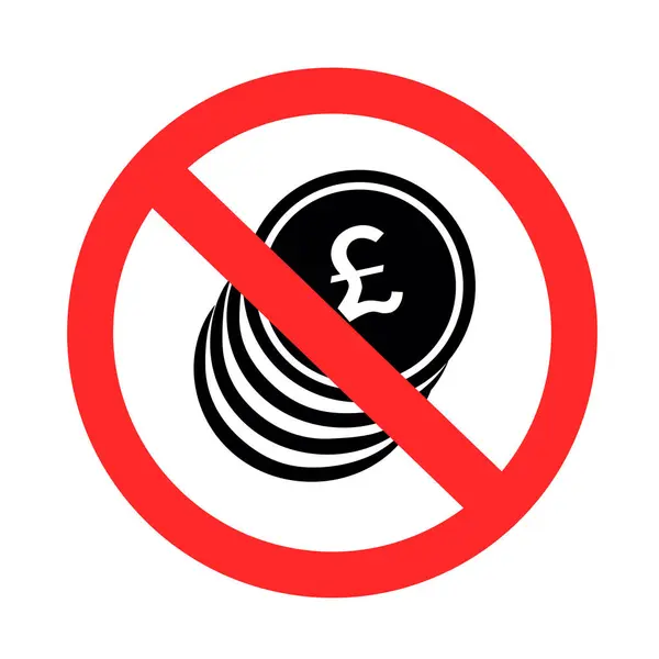 没有在白色背景上孤立的货币符号图标 禁止金圆红色英镑符号贴纸 — 图库矢量图片#