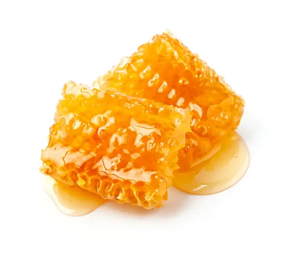 白色背景的甜蜜蜂窝 健康食品成份 图库图片