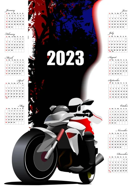 2023 Calendar Vector Color Illustration — Vector de stock