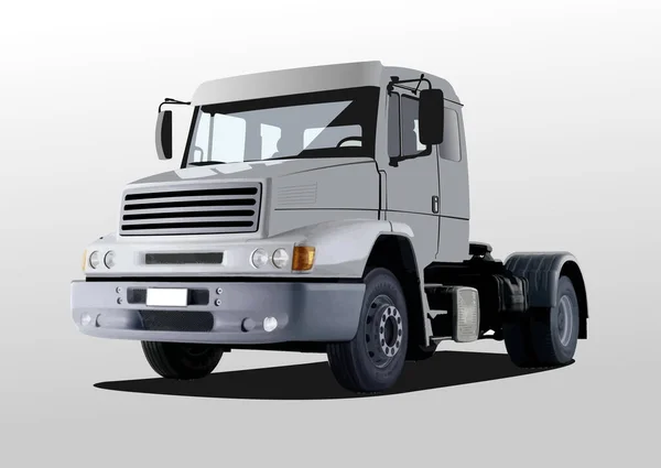 道路上の灰色のトラック ベクトル3Dイラスト — ストックベクタ