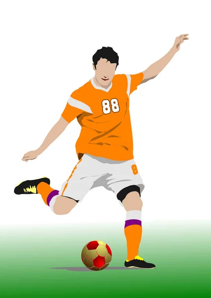 Cartaz Futebol Futebol Vetor Colorido Ilustração —  Vetores de Stock