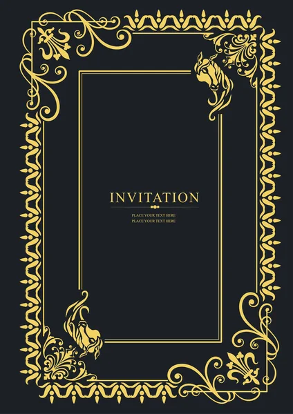 Goldschmuck Auf Dunklem Hintergrund Kann Als Einladungskarte Verwendet Werden Buchumschlag — Stockvektor