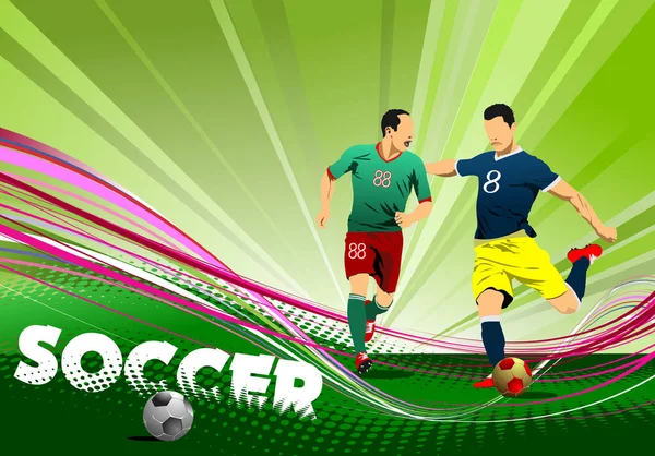 Joueur Football Illustration Vectorielle Colorée Pour Designers — Image vectorielle