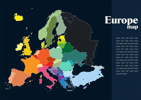 Carte Vectorielle Détaillée Illustration Europe Pour Designers — Image vectorielle