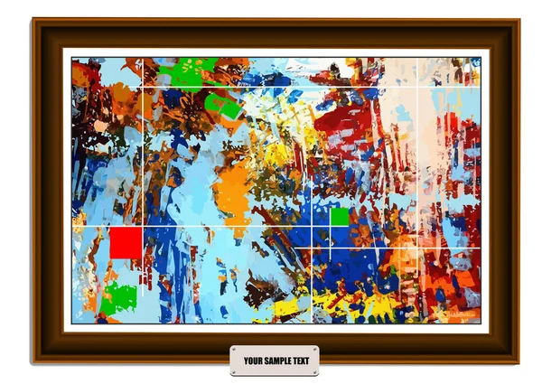 Güzel Sanatlar Güzel Soyut Yağlı Boya Resim Renk Vektörü Illüstrasyonu — Stok Vektör