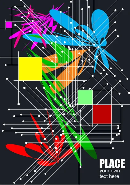 Abstracte Kleursamenstelling Met Strepen Stippen Voor Achtergrond Vectorillustratie — Stockvector