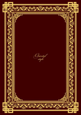 Koyu arkaplanda altın bir süs. Davetiye olarak kullanılabilir. Kitap kapağı. Vektör illüstrasyonu