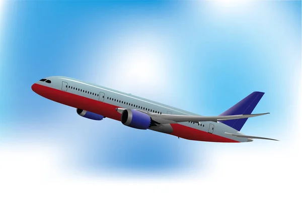 Airplane Air Landing Vector Illustration — Stock Vector